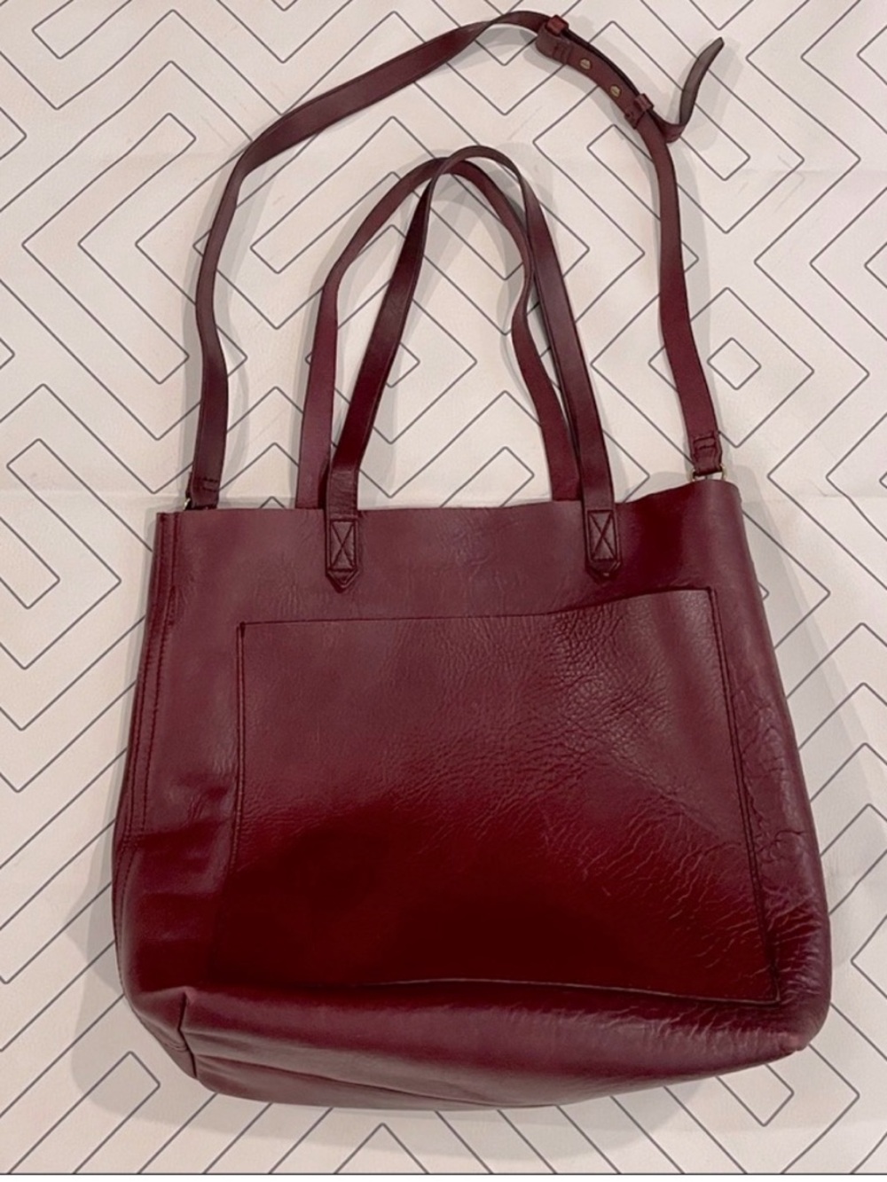Madewell Burgundy Leather Tote Bag Satchel